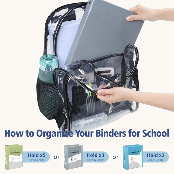 Transparent Black Trim Backpack - Picture 3 of 7